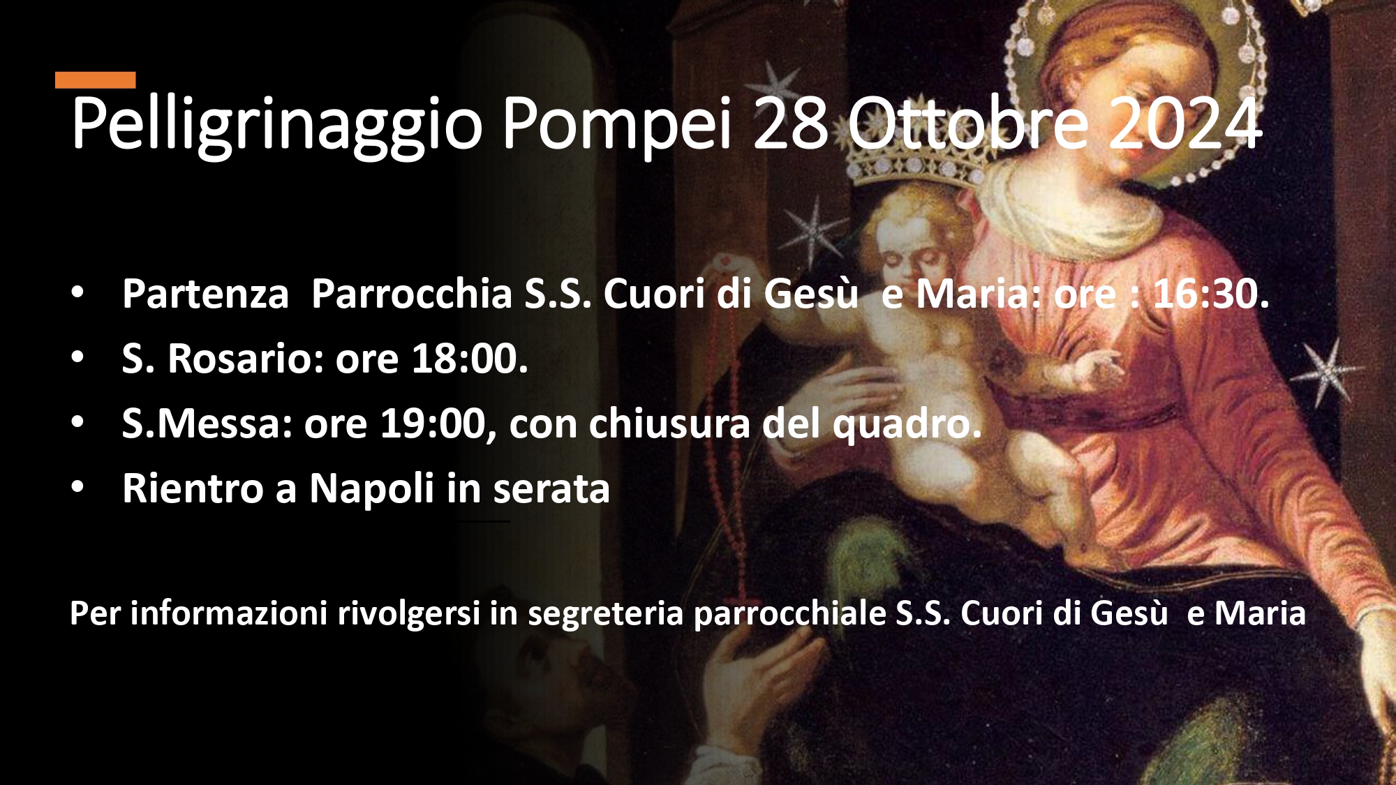 Pellegrinaggio Pompei 28 Ottobre 2024
