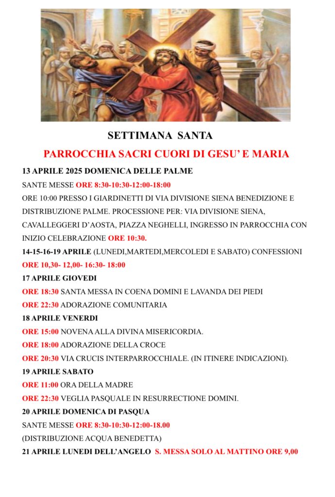 Programma Settimana Santa